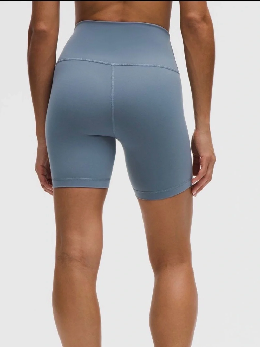 Lululemon 14 Wunder Train HR 6” Biker Shorts in Steel Blue